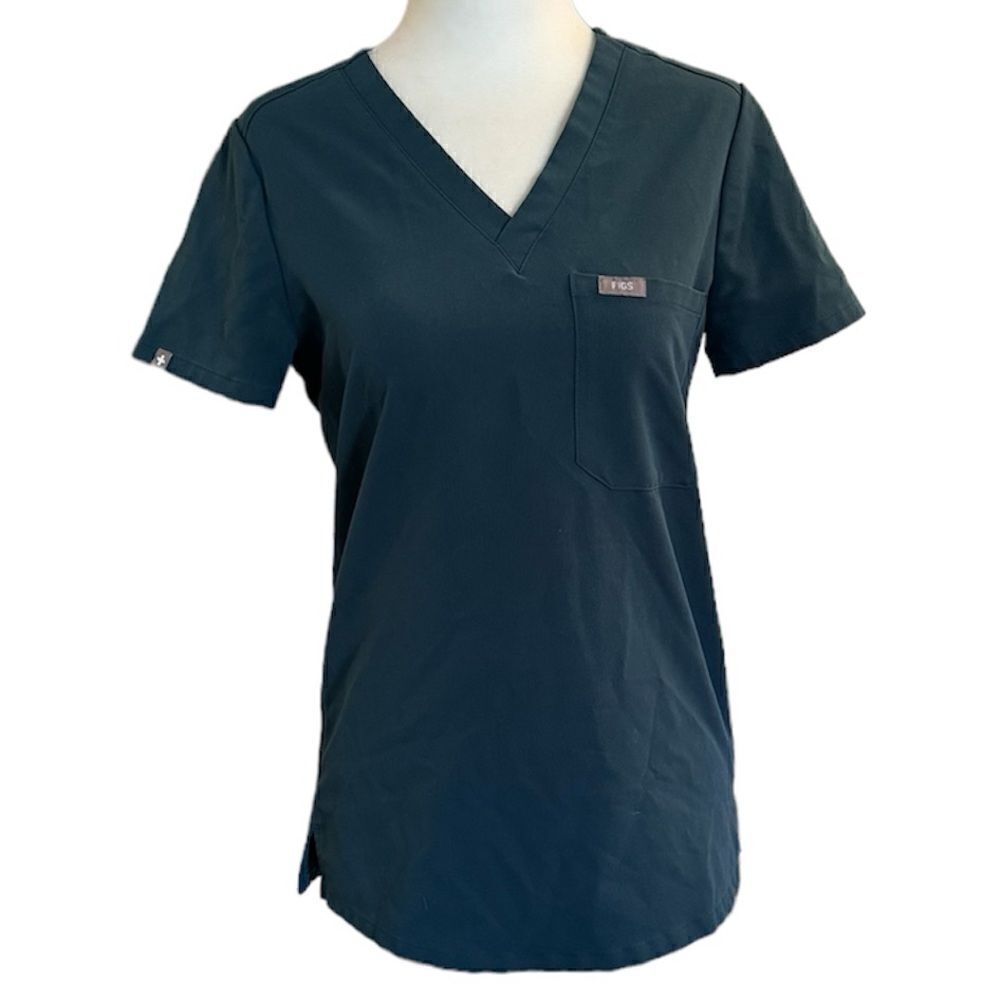 Figs Slim Catarina One-Pocket Scrub Top Forrest Green RN rn142256 fw11000 vneck